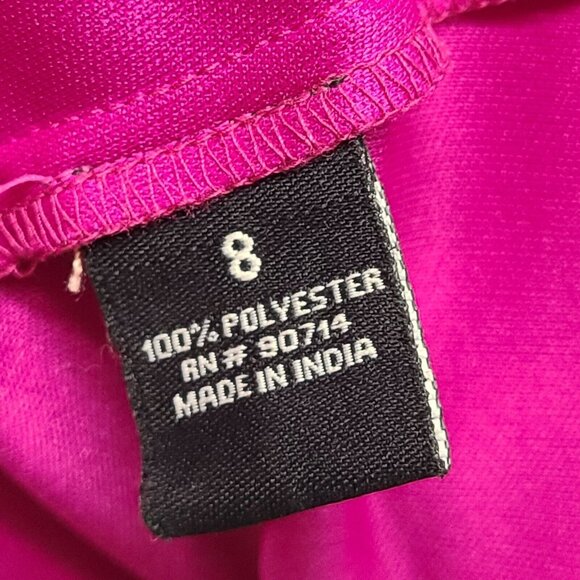 MSK Womans 8 Fuchsia Pink Floral Print Halter Neck Maxi Dress High Low H… - Picture 7 of 8